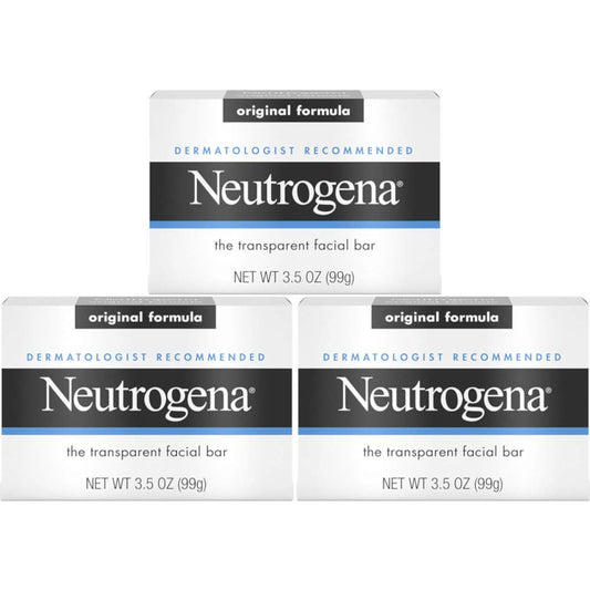 Neutrogena The Transparent Facial Bar Original Formula, 3.50 Ounces each (Value Pack of 3)