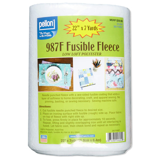 Pellon 987F Fusible Fleece 22" (Bolt, 7 yards), Fabric by the Bolt